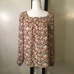 Lauren Conrad floral long sleeve shirt
